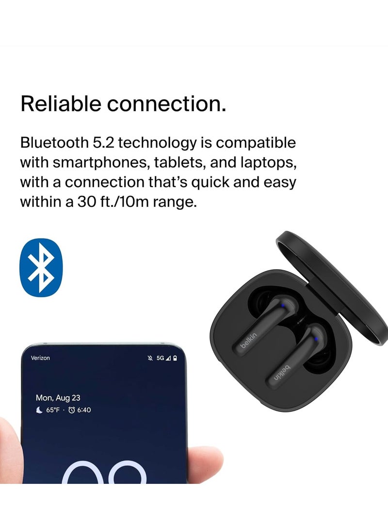 Belkin SoundForm™ Motion True Wireless Earbuds, Noise Cancelling Ear Buds with Wireless Charging Case & Dual Microphone - IPX5 Water Resistant Bluetooth Headphones for iPhone & Samsung - Image 5