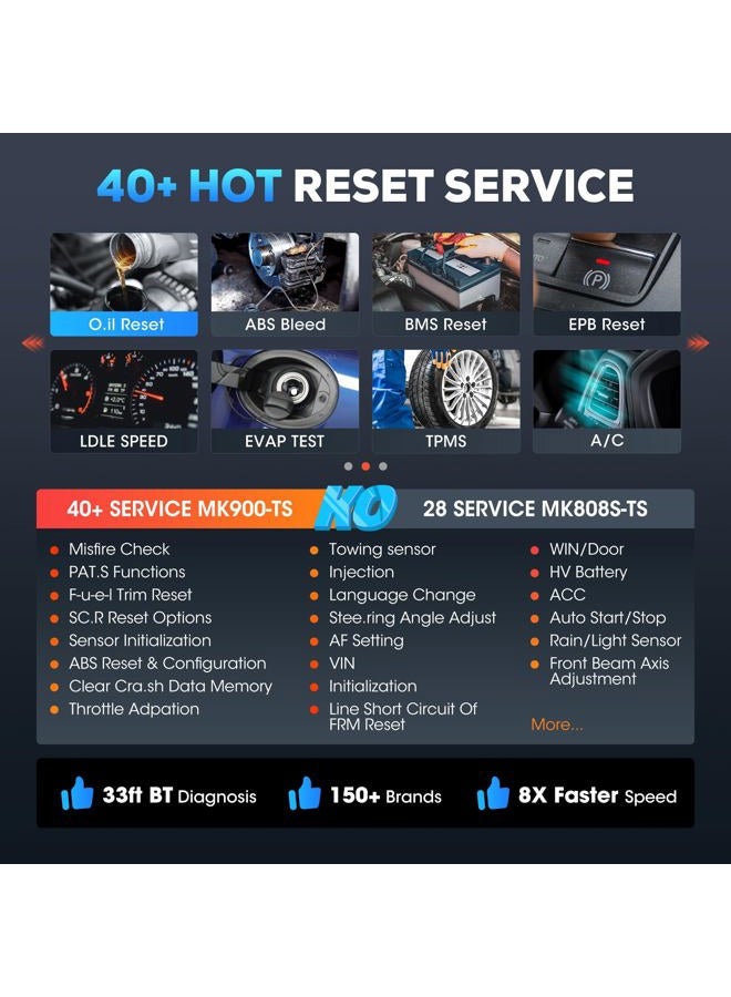 Autel Maxicom MK900-TS, 2025 MK900TS TPMS Scan Tool up of MX900TS MK808S-TS MX808S-TS, Full TPMS Function, 3000+ Test, 40+ Service, OE Full Diagnose - Image 3