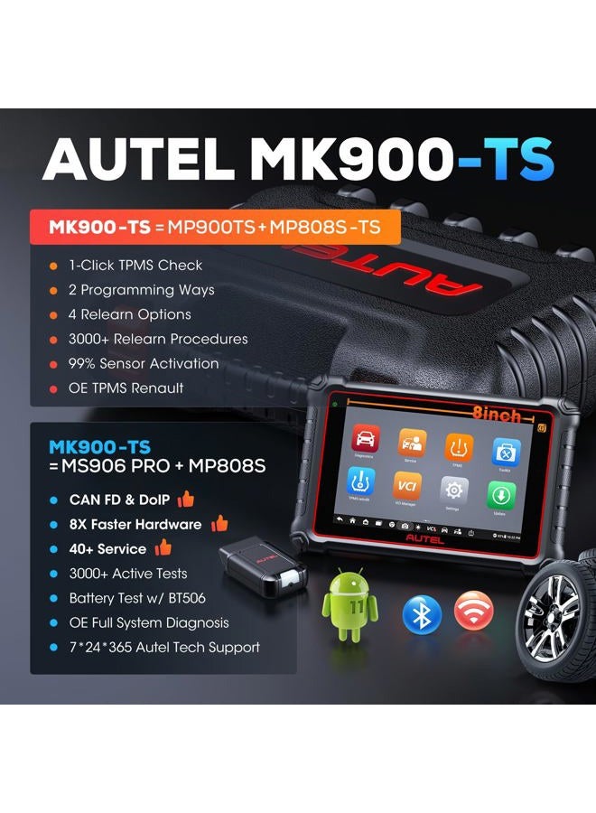 Autel Maxicom MK900-TS, 2025 MK900TS TPMS Scan Tool up of MX900TS MK808S-TS MX808S-TS, Full TPMS Function, 3000+ Test, 40+ Service, OE Full Diagnose - Image 2