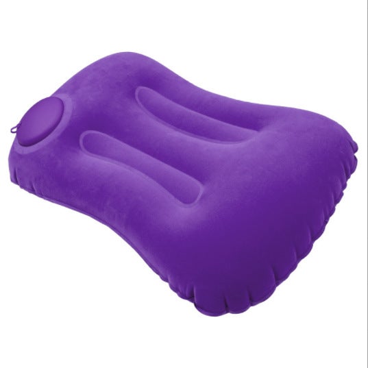 Inflatable U-Shaped Neck Pillow for TravelFlocking Square Purple Flocking Square Purple 