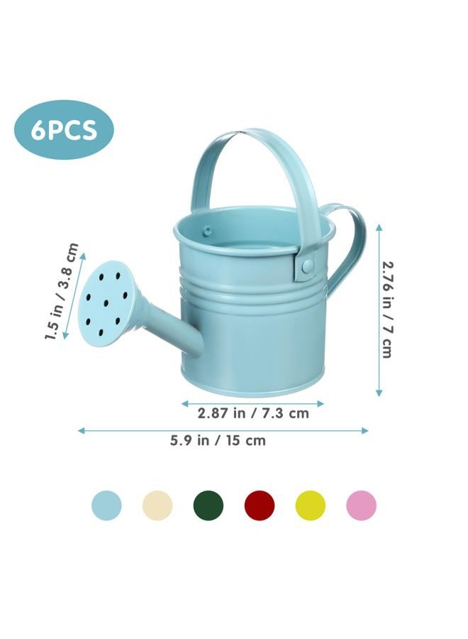 DOITOOL Watering Can Kids Small Watering Can, Metal Watering Can for Outdoor Plants, Children Iron Mini Watering Can for Garden Yarde Home Plants Flower (Mixed Style, 6Pcs) - Image 2