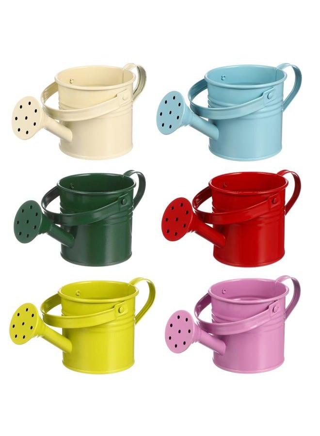DOITOOL Watering Can Kids Small Watering Can, Metal Watering Can for Outdoor Plants, Children Iron Mini Watering Can for Garden Yarde Home Plants Flower (Mixed Style, 6Pcs) - Image 1