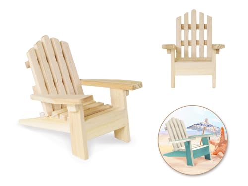 Multicraft Beach Adirondack Chair Miniature Wood for Dollhouses, Displays, Crafting, DIY - 5 Inches - Image 3
