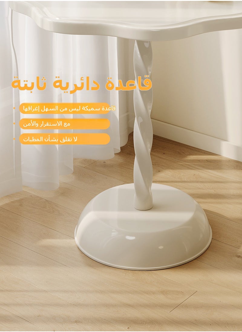 XiuWoo - Small Drink Table for Small Spaces Round End Table, Decorative Pedestal Table, Small Round Martini Table, Side Table Living Room for Sofa Couch Chair Patio 50*30.5*55cm White - Image 1