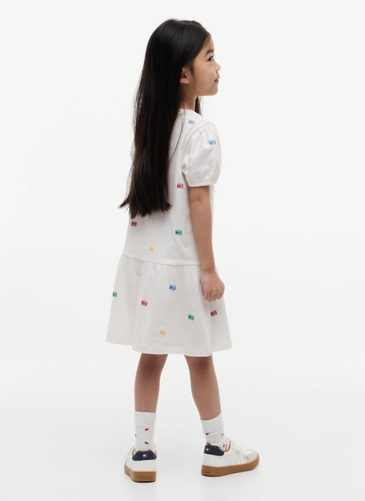 TOMMY HILFIGER Floral Embroidery Relaxed Fit And Flare Dress - Image 2