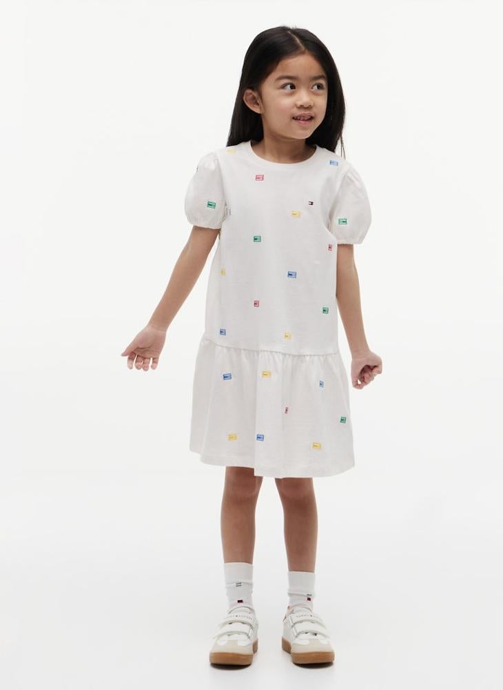 TOMMY HILFIGER Floral Embroidery Relaxed Fit And Flare Dress - Image 1
