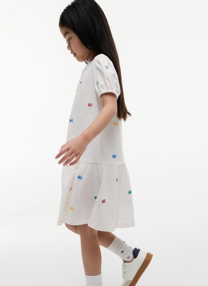 TOMMY HILFIGER Floral Embroidery Relaxed Fit And Flare Dress - Image 4