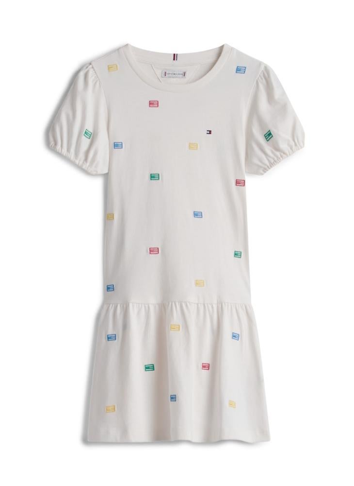 TOMMY HILFIGER Floral Embroidery Relaxed Fit And Flare Dress - Image 5