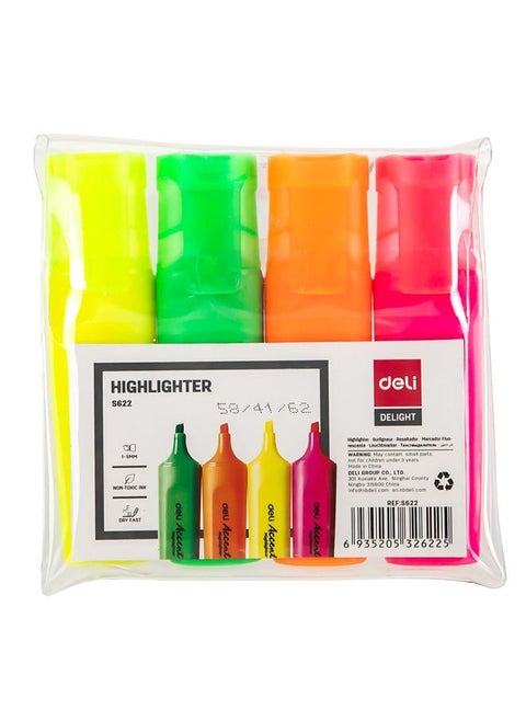 Pack of 4 highlighter pens