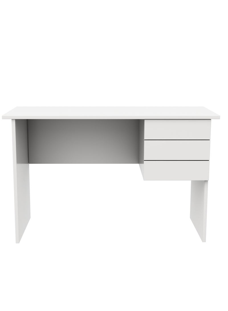 RIGID مكتب خشبى مع 3 أدراج لون أبيض 75x120x60 سم - Image 5