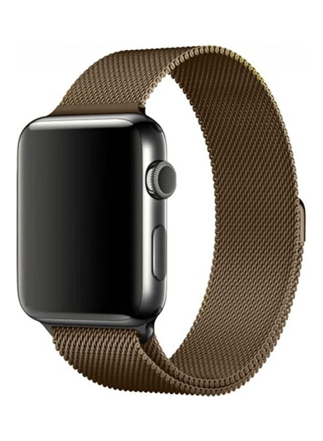 general Milanese Loop Watch Band for Apple Watch 42mm 44mm 45mm Rust Gold Stainless Steel Mesh Strap Fashionable Minimalist Design - Image 1