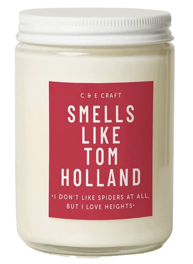 CE CRAFT C&E Craft Smells Like Tom Holland Scented Candle – Iced Vanilla Woods Soy Wax Candle – Gift for Her - 40+ Burn Time - Spider Man, Uncharted - British - Girlfriend Gift, 8 ounces - Image 1