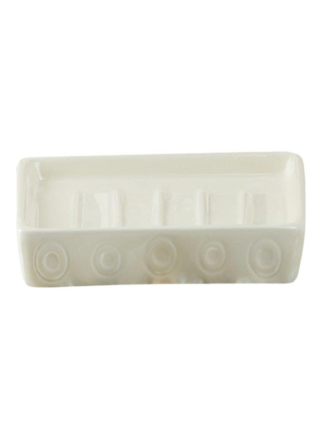 Kookee Ceramic Soap Holder, Durable & Stylish Soap Dish for Bathroom & Kitchen (1 Piece) Off White (08160-SH) - Image 1