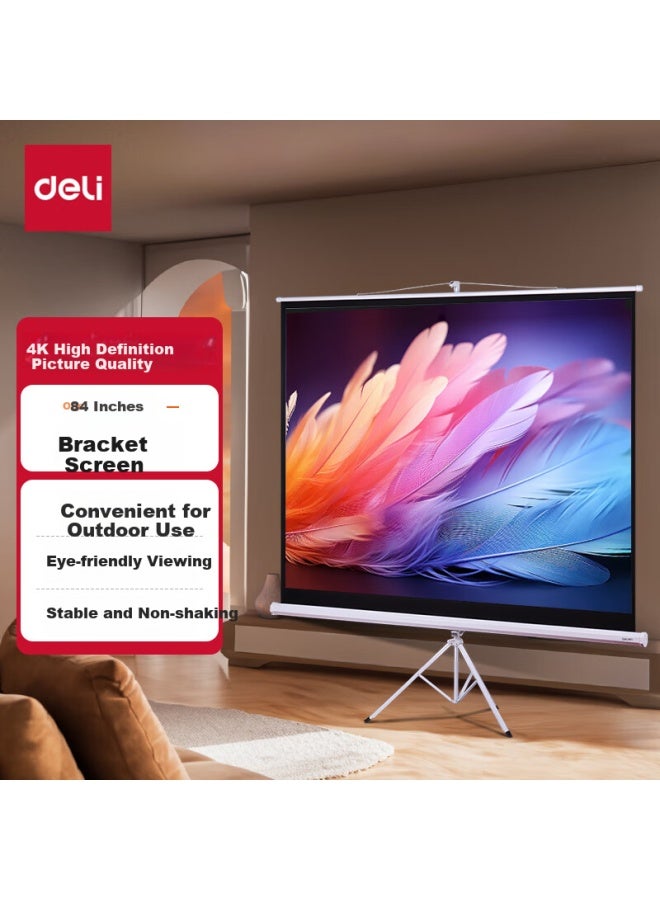 Deli 84-inch 4:3 Tripod Projection Screen, Compatible With Nut Pro, Xgimi, And Dangbei, Portable Home And Office Projector Screen 50490 - Image 1