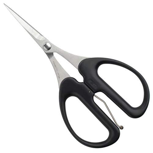 ALLEX\アレックス ALLEX Craft Scissors Heavy Duty Sharp Japanese Stainless Steel, Precision All Purpose Crafting Scissors with Spring Loaded Handle, Made in JAPAN, Black - Image 1