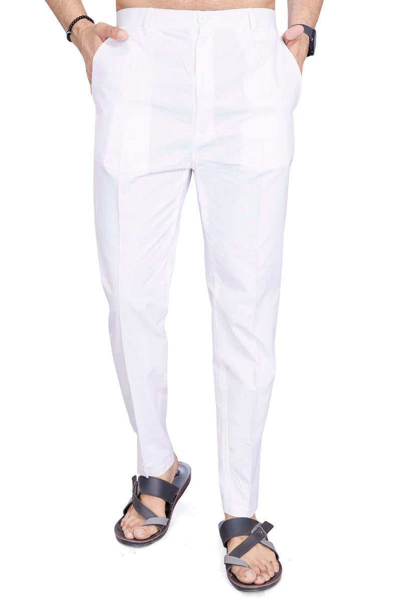 DIVISIVE Men's Cotton Stitched Slim Fit Pyjama/Pant (DPT26_XXXL_White) - Image 1