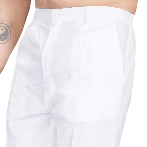 DIVISIVE Men's Cotton Stitched Slim Fit Pyjama/Pant (DPT26_XXXL_White) - Image 5
