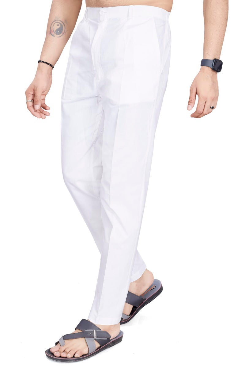 DIVISIVE Men's Cotton Stitched Slim Fit Pyjama/Pant (DPT26_XXXL_White) - Image 2