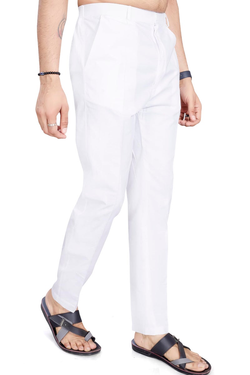 DIVISIVE Men's Cotton Stitched Slim Fit Pyjama/Pant (DPT26_XXXL_White) - Image 3