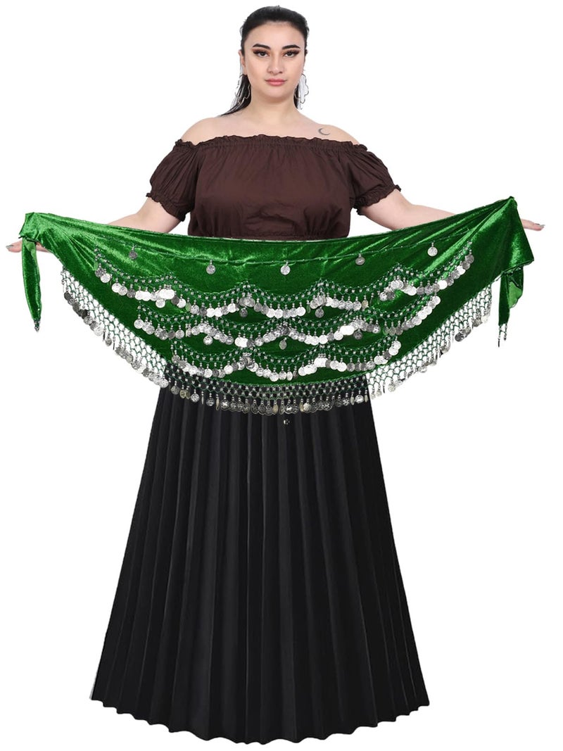 Wevez Classic Egyptian Belly Dance Hip Scarves for Professional Dancers (Royal Blue) - Image 1