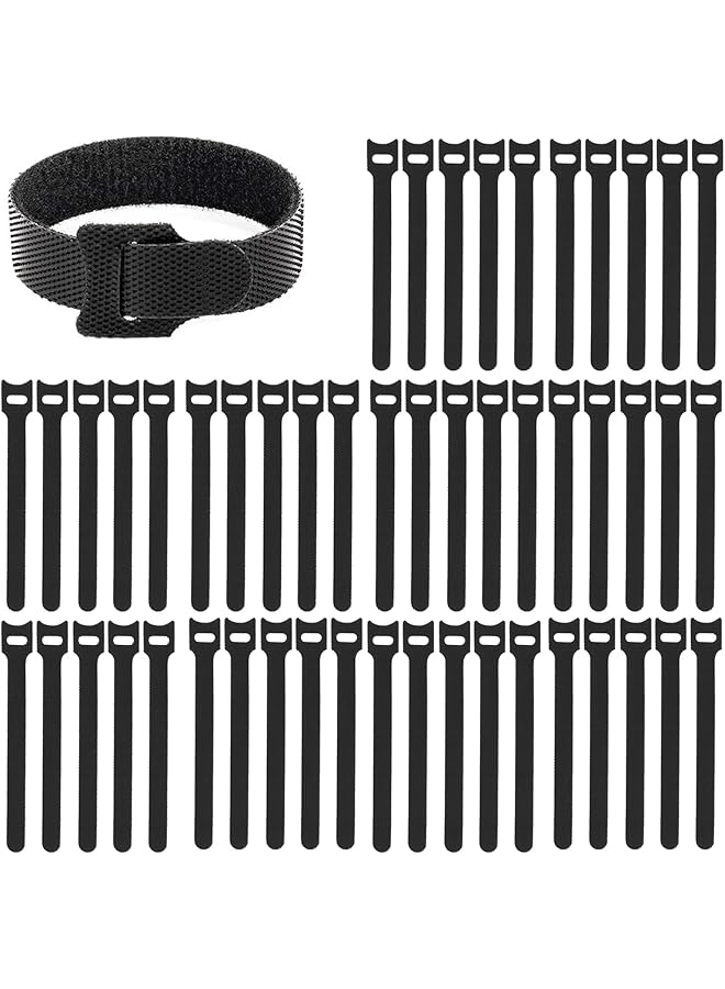 PROMASS promass Cable Ties Reusable,Cable Organiser 6 inch,Say Goodbye to Clutter and Use It to Store Data Cables for Electronic Products(60 PCS,Black)  - Image 1