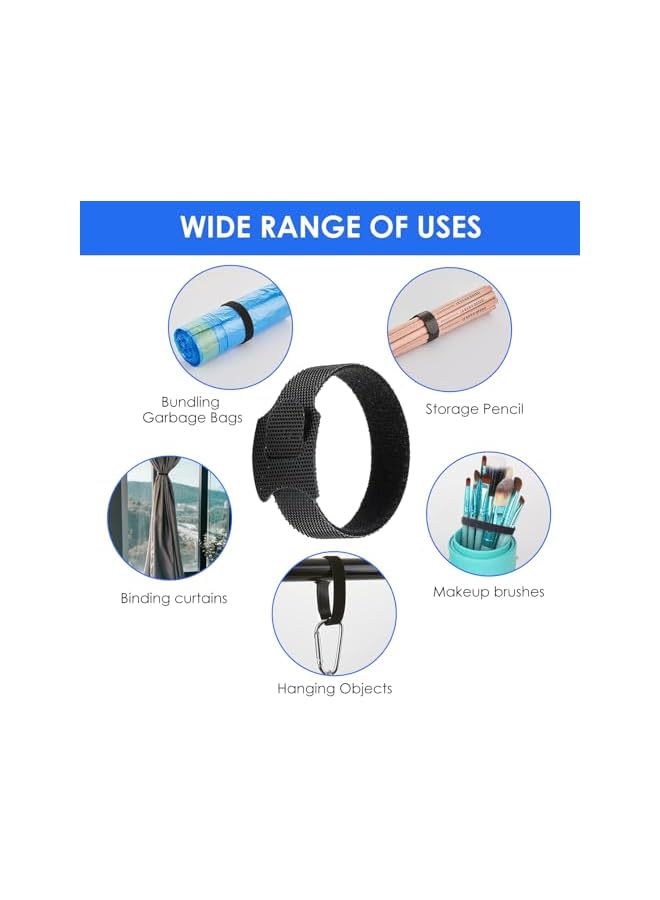 PROMASS promass Cable Ties Reusable,Cable Organiser 6 inch,Say Goodbye to Clutter and Use It to Store Data Cables for Electronic Products(60 PCS,Black)  - Image 3