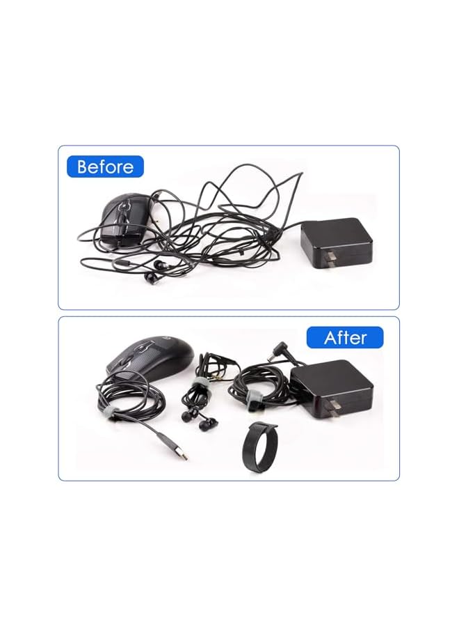 PROMASS promass Cable Ties Reusable,Cable Organiser 6 inch,Say Goodbye to Clutter and Use It to Store Data Cables for Electronic Products(60 PCS,Black)  - Image 4