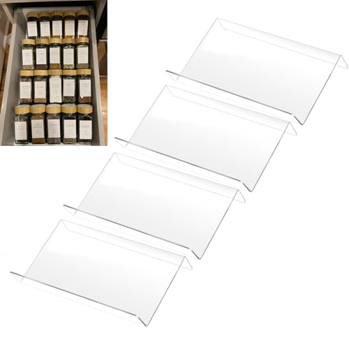 Delavala Acrylic Kitchen Spice Rack,Acrylic Spice Organizer,Kitchen Spice Rack Tray for Drawer/Countertop,4 Tier,Organize and Display Your Spices,and Seasonings(Jars not included) - Image 1
