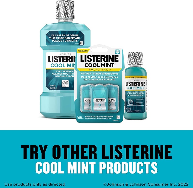 Listerine Cool Mint Pocketpaks Breath Strips - 72 Count (3 Packs of 24 Strips) for Fresh Breath - Image 5