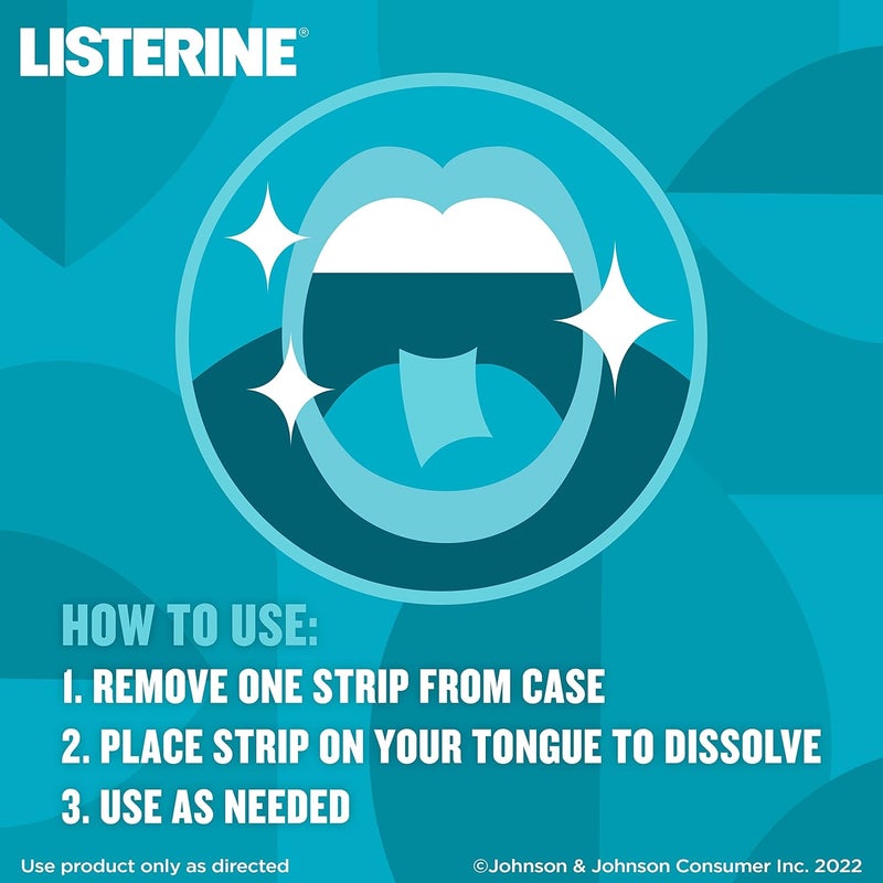 Listerine Cool Mint Pocketpaks Breath Strips - 72 Count (3 Packs of 24 Strips) for Fresh Breath - Image 3