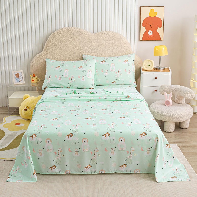 LONAVA Full Size Printed Kids Sheet Set - 4 Piece Wrinkle-Free Luxurious Soft Microfiber Sheet  OEKO-TEX Certified  Deep Pocket  Breathable & Elastic  Starry Zootopia - Image 1