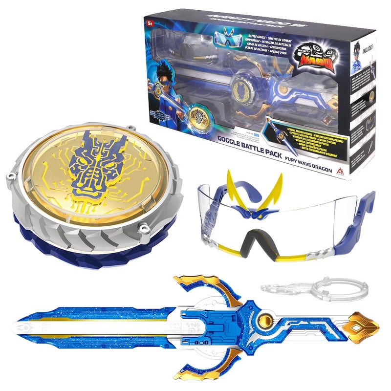 INFINITY NADO Spinning Tops for Boys Metal Battle Tops Sword Launcher Battling Tops for Boys Girls 5 6 7 8 9 10 11 12 Years Goggle Battle Pack - Image 2