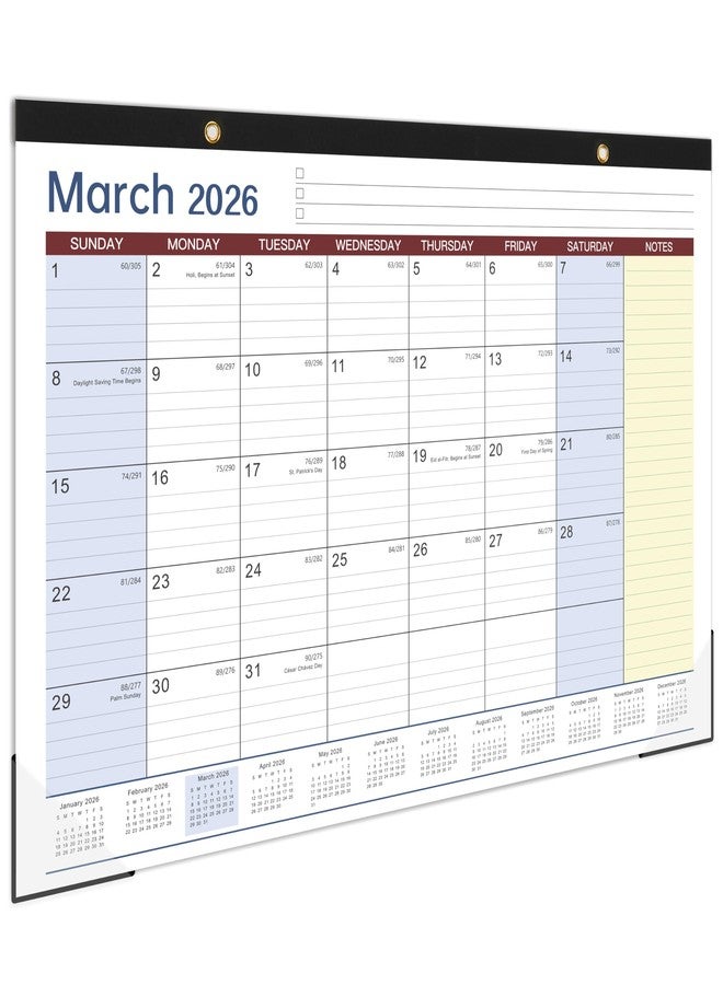 ترسيز تقويم مكتبي 2026-2027 - مقاس 17 × 12 بوصة، من مارس 2026 إلى أغسطس 2027، تقويم مكتبي/جداري 2 في 1 مع ملاحظات، واقي زوايا، مربعات - Image 1