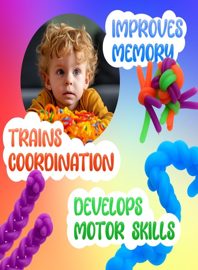 Entervending Monkey Noodles - 10 Stretchy Sensory Toys for Kids and Toddlers - Autism Sensory Products - Stretchy String - Party Favors for Kids - Treasure Box Toy for Classroom - Easter Fillers - Pink - Image 5