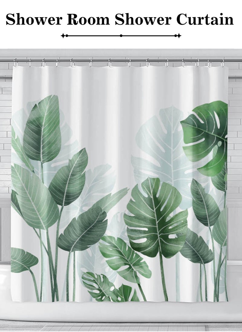 Tropical Leaves Plant on White Background Odorless Curtain with Hooks for Bathroom - pzsku/Z8DA2A0CFA373E586ED50Z/45/_/1732073318/e48972c7-fd5e-421e-92d2-f9d3c31ccb29