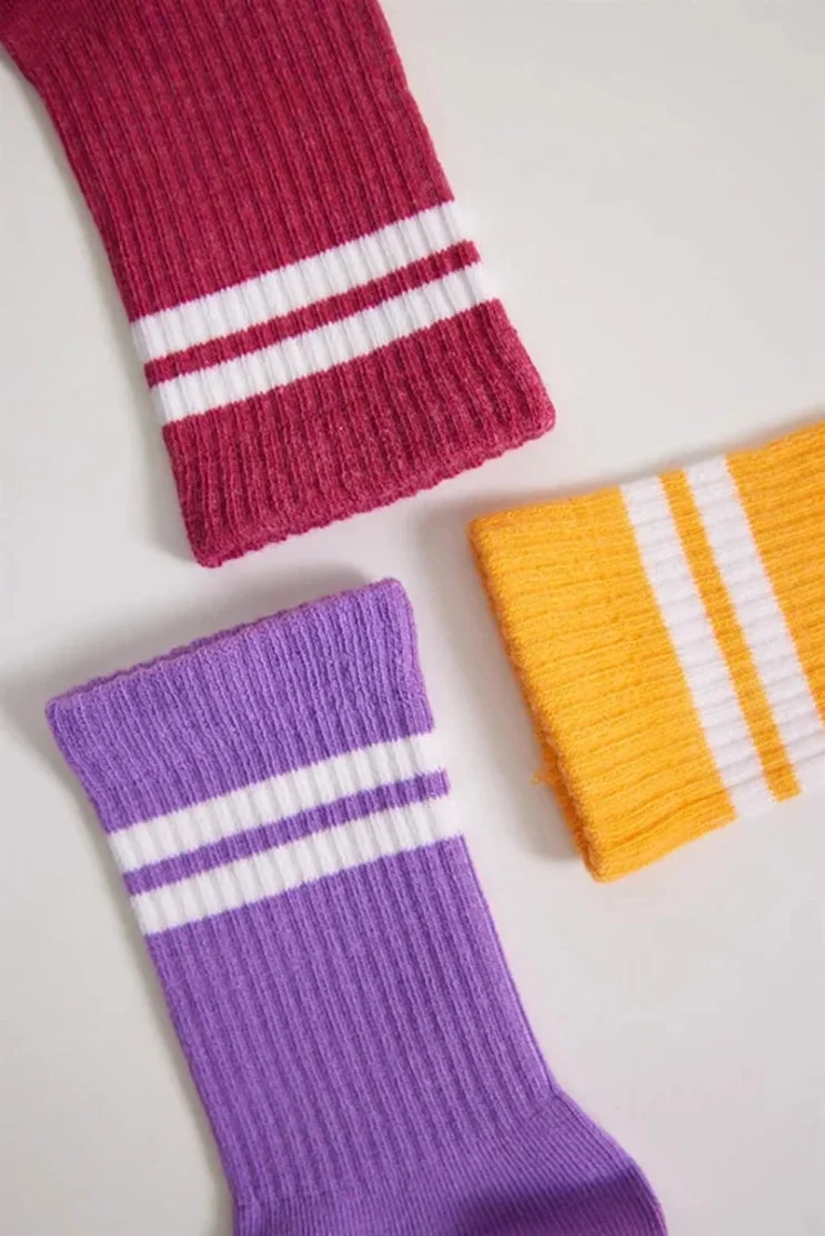 Katia&Bony Stripe Crew Socks - Orange Mix