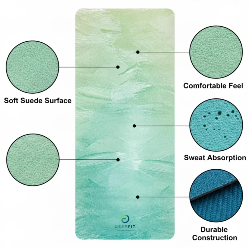 DEEPFIT Suede yoga mat Green