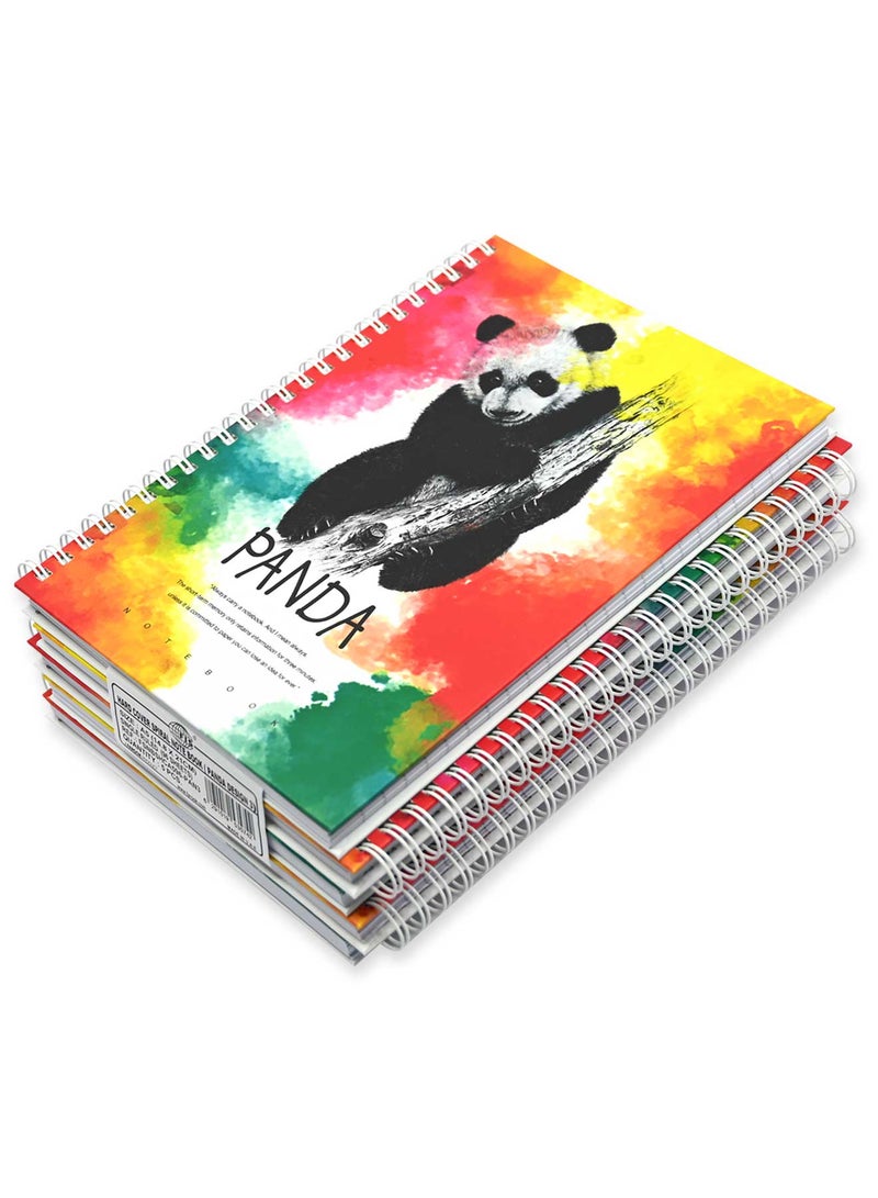FIS مجموعة FIS من 5 دفاتر ملاحظات ذات غلاف صلب حلزوني، 96 ورقة تصميم باندا A5 3 -FSNBSHCA596-PAN3 - Image 3
