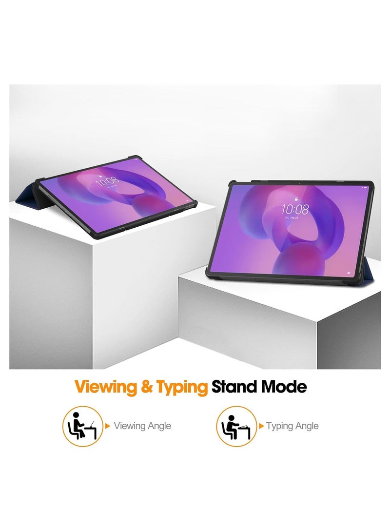 General Case compatible with Lenovo Idea Tab Pro 12.7-inch (2025) TB373FU smart flat panel case, lightweight three-fold PU leather case shock-proof protection case, with automatic wake up/sleep function  - Image 3