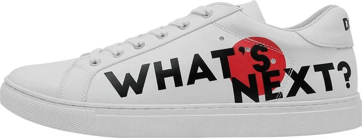 Dogo Men's Vegan Leather White Sneakers - What's Next? Design