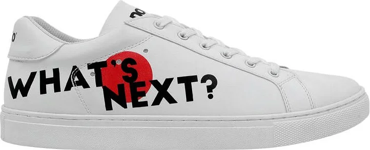 Dogo Men's Vegan Leather White Sneakers - What's Next? Design