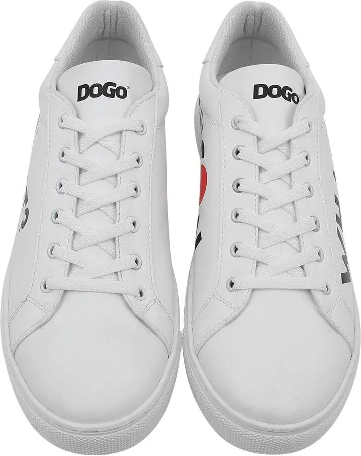 Dogo Men's Vegan Leather White Sneakers - What's Next? Design