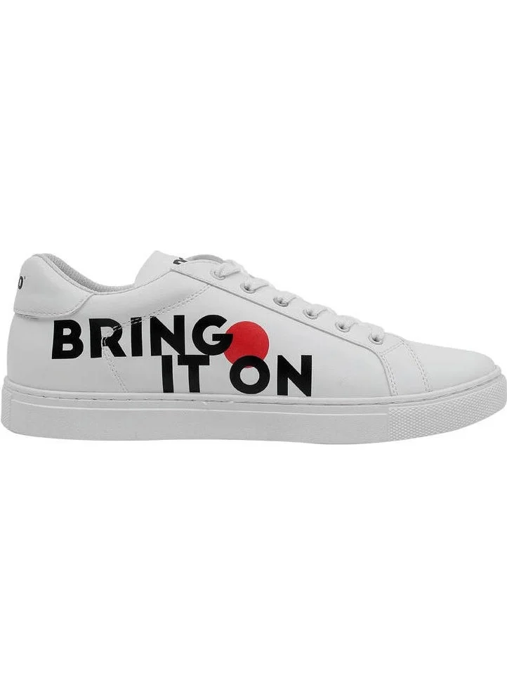 Dogo Men's Vegan Leather White Sneakers - What's Next? Design