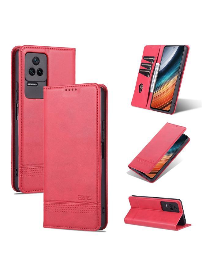 The Bros Case For Xiaomi Redmi K40S Magnetic Calf Texture Leather Phone Case