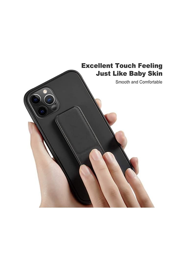 Apple iPhone 14 Plus Case With Hand Grip Foldable Magnetic Kickstand Wrist Strap Finger Grip Cover 6.7 Inch Black - Image 4