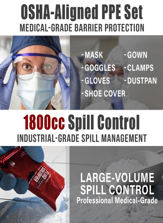 EVERLIT CARE Bodily Fluid Cleanup OSHA Compliant Bloodborne Pathogens Spill Kit Body Protection PPE from Exposure to Blood Vomit and Other potentially infectious Materials - Image 5