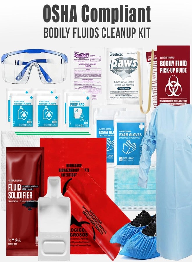 EVERLIT CARE Bodily Fluid Cleanup OSHA Compliant Bloodborne Pathogens Spill Kit Body Protection PPE from Exposure to Blood Vomit and Other potentially infectious Materials - Image 3