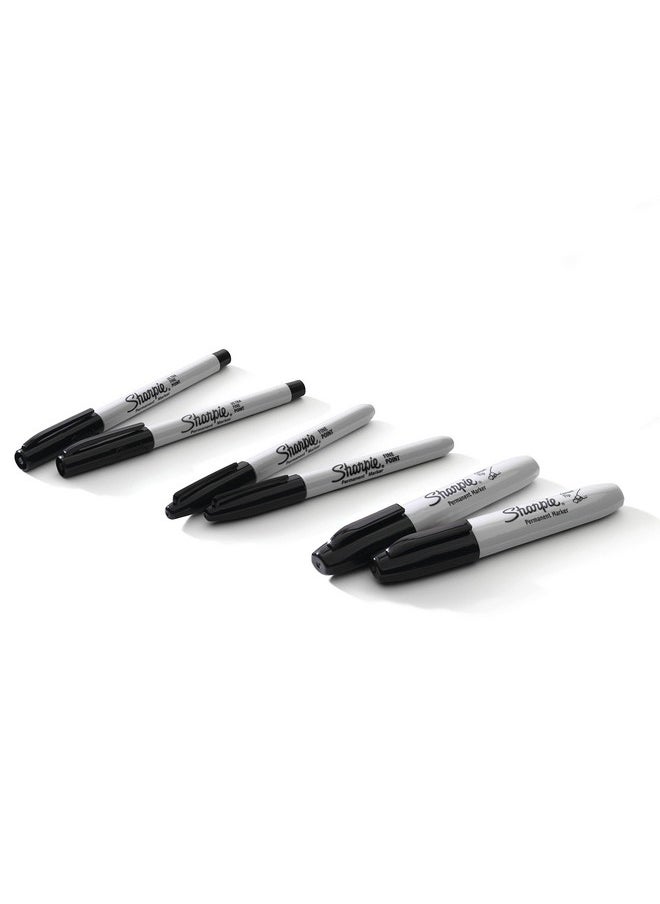 Sharpie - Permanent Markers Variety Pack, Featuring Ultra-Fine, Chisel Tip, And Fine Tip Marker Set, Writing And Poster Markers, Black, 6 Count - Image 1