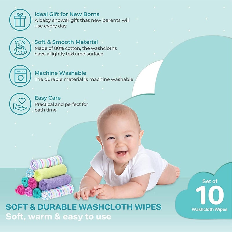 Spasilk Aqua Bubbles Washcloth Set for Newborns - Image 4
