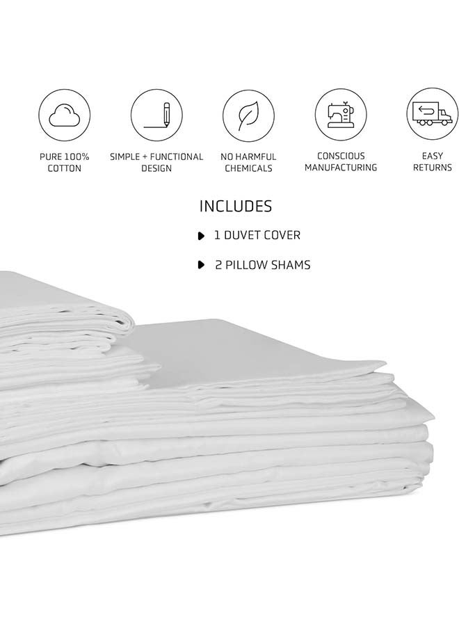 RocketLinen Light Grey Duvet Cover with 2 Pillow Shams – 400 Thread Count, Button Closure, Corner Ties, Pure Cotton, Sateen Weave – Duvet Cover/Quilt Cover Bedding Set (King) - Image 3